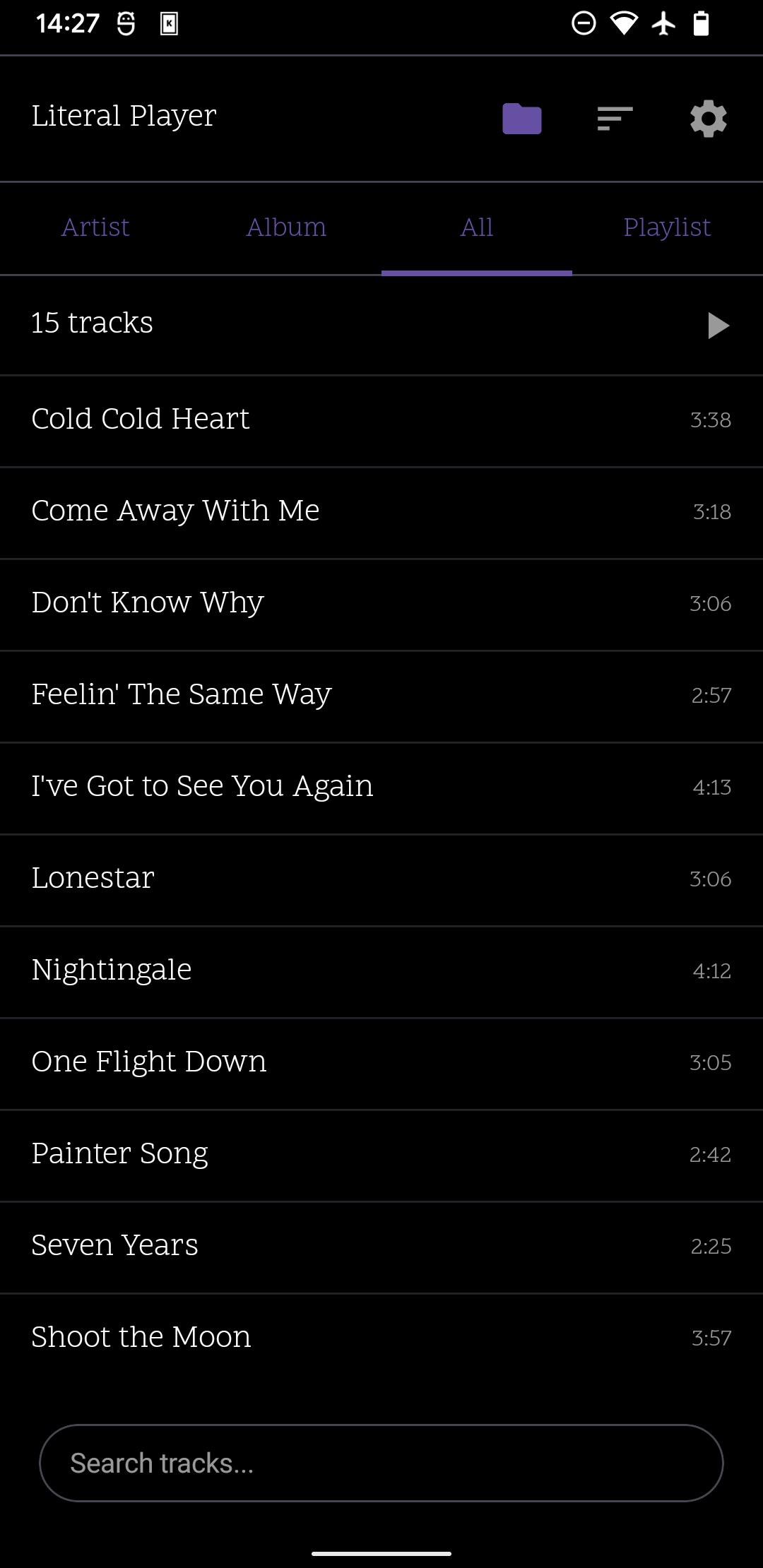Literal Player track list